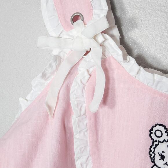 Dangerfield Women’s Top  Pink Embroidered Bear Cottagecore Kitsch Crop Top Sz 20 - Picture 6 of 8